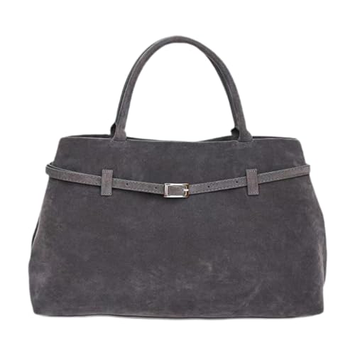 LOVIVER Frauen Wildleder Einkaufstasche Hobo Handtasche Wildleder Geldbeutel für Urlaubsreise Arbeitsschule, Grau von LOVIVER