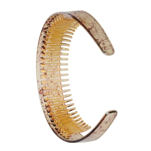 LOVIVER Frauen Zahn Stirnband DIY Lockiges Haar Zubehör Reise Tragbare Casual Haar Hoop, Leichter Kaffee von LOVIVER