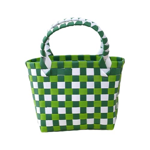 LOVIVER Gewebte Handtasche, leicht zu reinigen, atmungsaktiv, Strandtasche für Picknick, Urlaub, Dating, GrÜn von LOVIVER