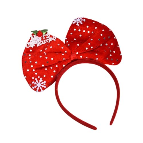 LOVIVER Haarreif mit Schleife, Weihnachtsschleife, Stirnband, Kopfbedeckung, Frohe Weihnachten, Kopfdekoration, Weihnachtshaarreif für Firmenfeiern, Roter Punkt von LOVIVER