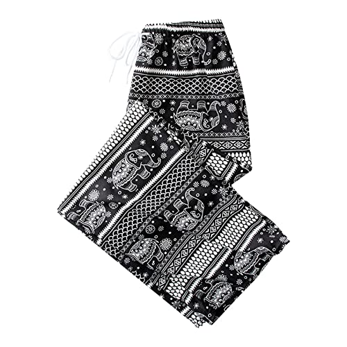 LOVIVER Haremshose Damen Hohe Taille Freizeitkleidung Hippie Elefant Boho Hose für Damen Breites Bein Hippie Hose für Strand Damen Sommer, Weiße Fischschuppe von LOVIVER