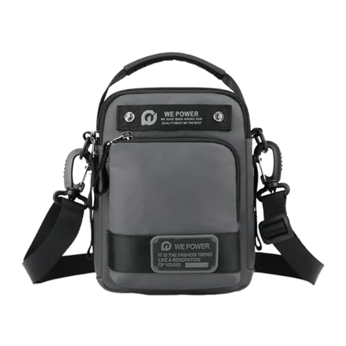 LOVIVER Herren Umhängetaschen Verstellbares Riemen tragbare modische Satchel Crossbody Tasche Fancy Pack zum Radfahren im Freien im Freien, Grau von LOVIVER