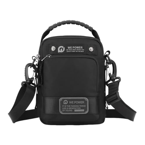 LOVIVER Herren Umhängetaschen Verstellbares Riemen tragbare modische Satchel Crossbody Tasche Fancy Pack zum Radfahren im Freien im Freien, Schwarz von LOVIVER