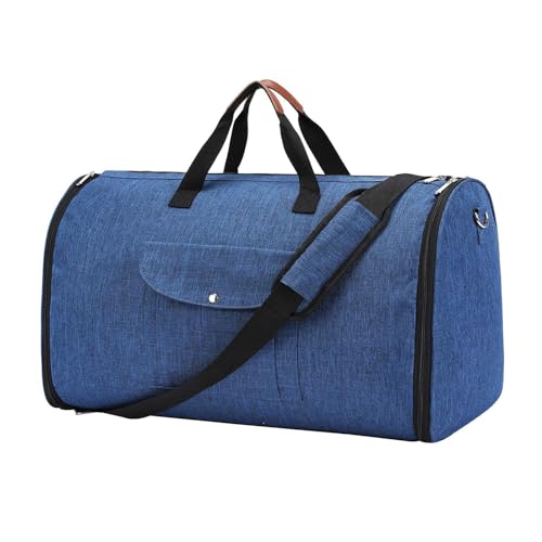 LOVIVER Kleidertasche, Kleider-Seesack, Reisetasche, stilvolle Wochenendtasche, Anzugtasche, hängender Kleiderkoffer für Damen und Herren, Urlaub, Blau von LOVIVER