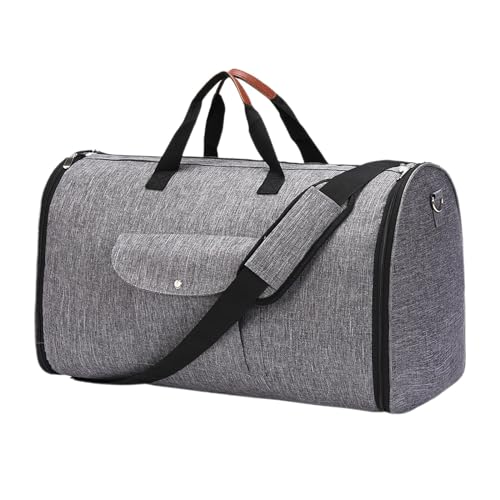 LOVIVER Kleidertasche, Kleider-Seesack, Reisetasche, stilvolle Wochenendtasche, Anzugtasche, hängender Kleiderkoffer für Damen und Herren, Urlaub, grau von LOVIVER