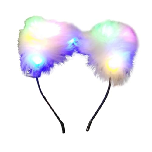 LOVIVER Leuchtende Ohren Stirnband Kreative Dekor Kopf Band für Hochzeit Cosplay Geburtstag, Buntes Licht von LOVIVER