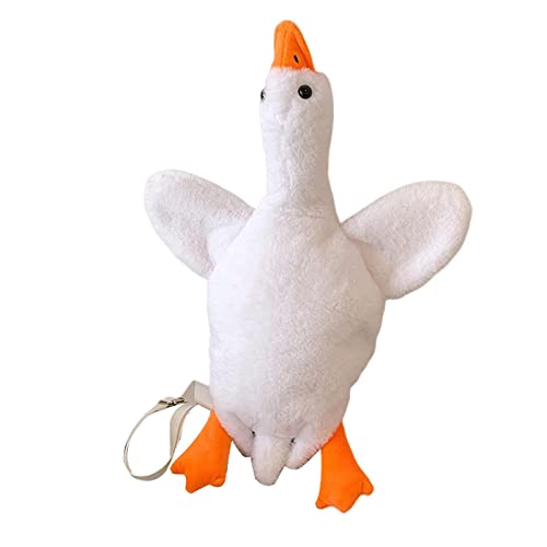 LOVIVER Lustige Cartoon Ente Umhängetasche Verstellbarer Riemen Casual Messenger Bags Frauen Taschen Party Reißverschluss Ente Form Plüsch Tasche Geldbörse, Weiß von LOVIVER