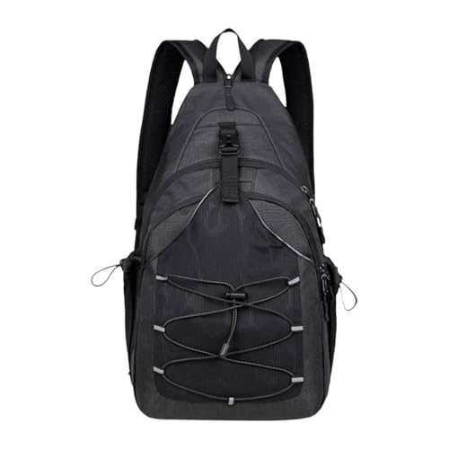 LOVIVER Männer Rucksack Brust Tasche Casual Casual Sport Schulter Tasche für Gym Camping Radfahren, Schwarz von LOVIVER