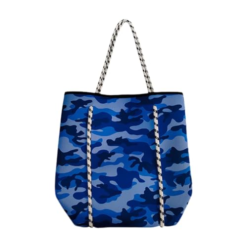 LOVIVER Neopren-Tasche für Damen, Strand-Einkaufstasche mit Kleiner Geldbörse, Mehrzweck-Strandkorb, Handtasche mit Löchern zum Einkaufen, Blau von LOVIVER