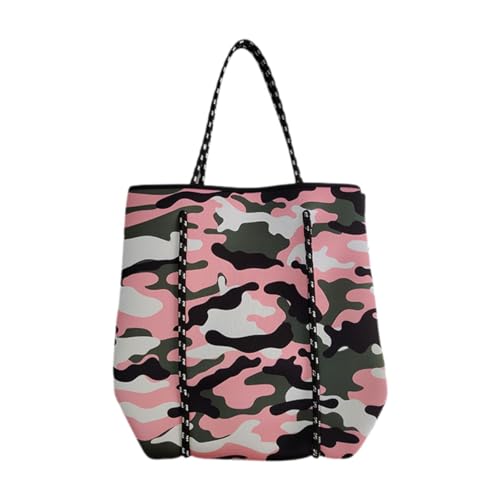 LOVIVER Neopren-Tasche für Damen, Strand-Einkaufstasche mit Kleiner Geldbörse, Mehrzweck-Strandkorb, Handtasche mit Löchern zum Einkaufen, Rosa von LOVIVER