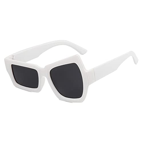 LOVIVER Neuheit Party-Sonnenbrille, UV-Schutz, Retro, asymmetrisch, Unisex, Kunstharz, Trendige Sonnenbrille, Brille für Herren, Strandparty, Geschenk, Weiß von LOVIVER