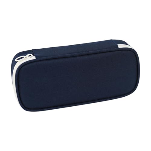 LOVIVER Oxford Bencil Hülle Stiftbeutel Mehrzweckstifte Beutel Halter Box Organizer für Teenager kleines Werkzeug Make -up Pinsel Kinderschule, Tiefes Blau von LOVIVER