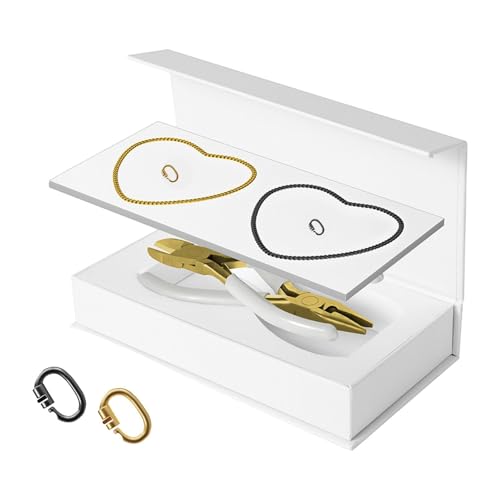 LOVIVER Permanente Armbänder Kit Freundschaftsarmbänder mit Schlossverschluss romantische Paare Armbänder für ihn und sie zum Valentinstag, 1 Schwarz 1 Gold von LOVIVER