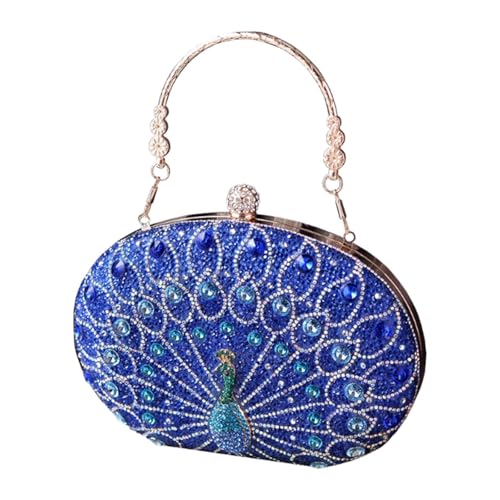 LOVIVER Pfauenmuster Handtasche Mode Abendtasche für Bankett Einkaufsschwere Sommer, Blau von LOVIVER