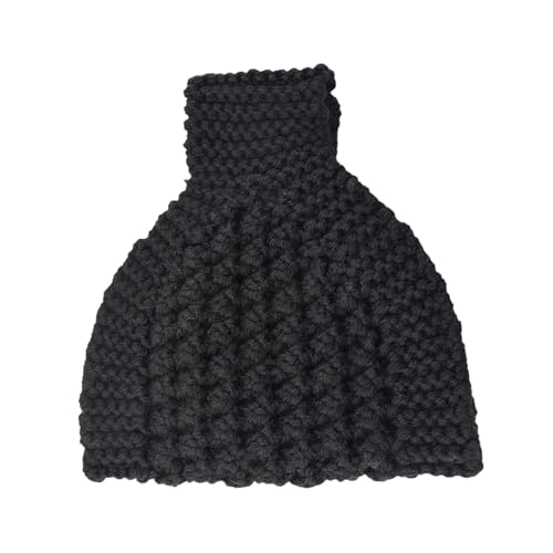 LOVIVER Pferdeschwanz Messy Bun Beanie Gestricktes Haarband, weiche, dehnbare Mütze für Frauen, Haarreifen für verbreitertes Stirnband, Wärme, Ohrenschutz, Schwarz von LOVIVER