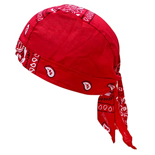 LOVIVER Radfahren Piratenhüte Bandana Beanie, atmungsaktiv, schnell trocknend, Winddicht, Kopftuch, Schal, Helmfutter zum Einkaufen, Rap, Angeln, ROT von LOVIVER