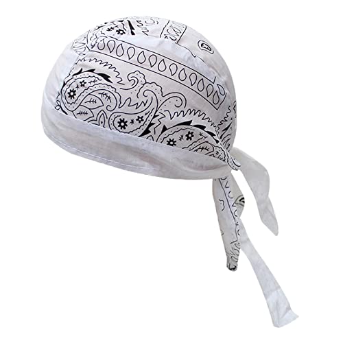 LOVIVER Radfahren Piratenhüte Bandana Beanie, atmungsaktiv, schnell trocknend, Winddicht, Kopftuch, Schal, Helmfutter zum Einkaufen, Rap, Angeln, Weiß von LOVIVER