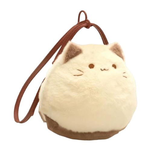 LOVIVER Süße Katze Plüsch Tasche Leichte Reißverschluss Casual Trendy Kreative Geschenke Schultertasche, Style C LOVIVER Süße Katze Plüsch Tasche Leichte Reißverschluss Casual Trendy Kreative Geschenke Schultertasche, Style C von LOVIVER