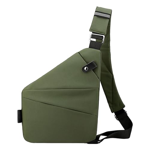 LOVIVER Umhängetasche für Herren, Umhängetasche, lässiger Schulterrucksack, Umhängetasche, Brusttasche für Wandern, Reisen, Bergsteigen im Freien, Grün rechts von LOVIVER