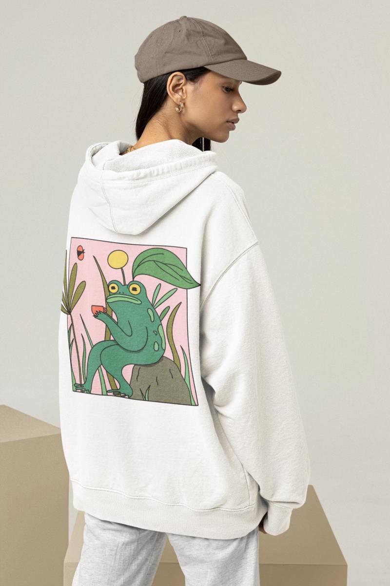 Hoodie "Frosch Kaffee" - Unisex Kapuzenpullover Bio & Fair von LOVIbycaty