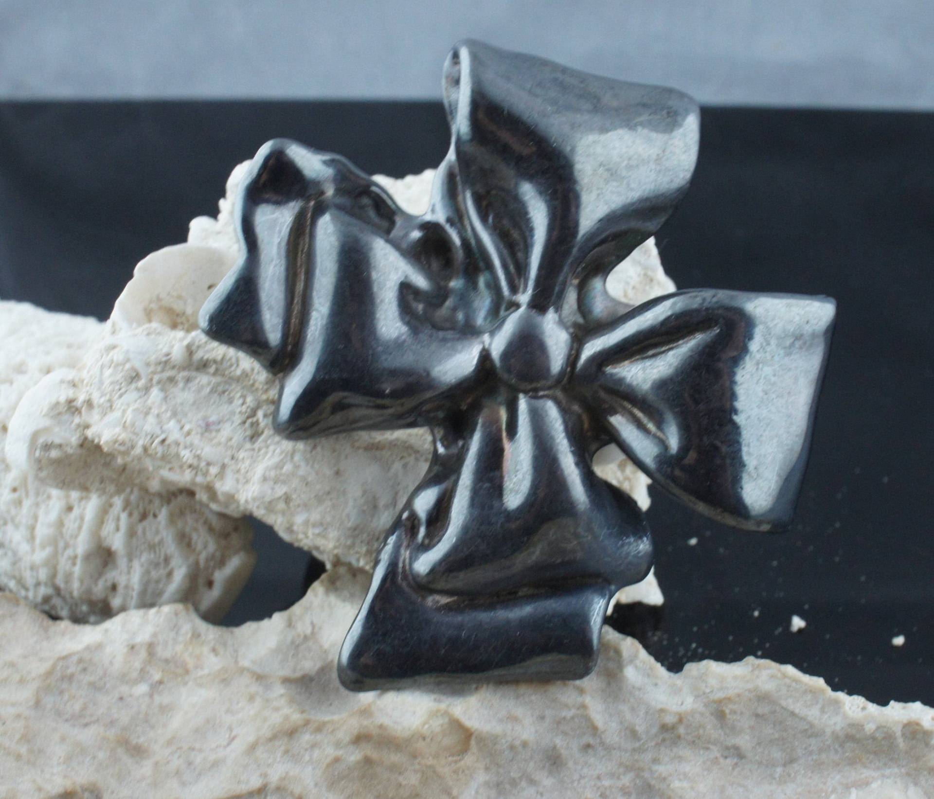 925 Sterlingsilber Israel Schmuck Vintage Schleifenbrosche 3D Art-Deco-St227 von LOVNTG