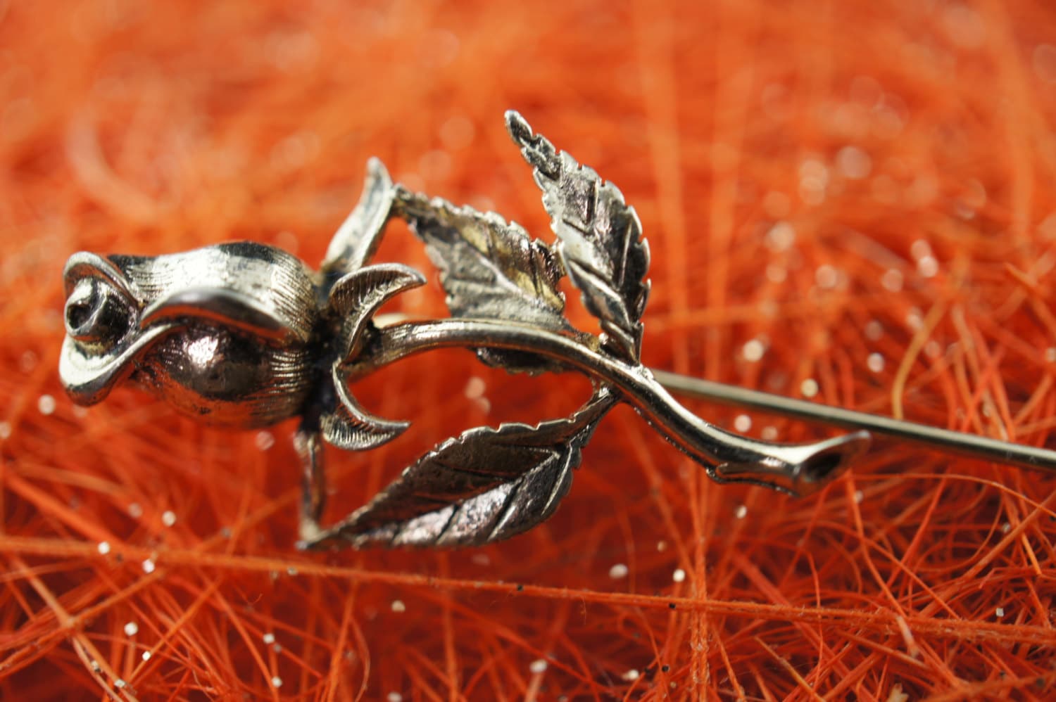 Art Deco Schmuck Brosche Vintage Signiert Anson Sterling Silber 1960Er Jahre Rose Stick Pin Modernist Schatz D102 von LOVNTG