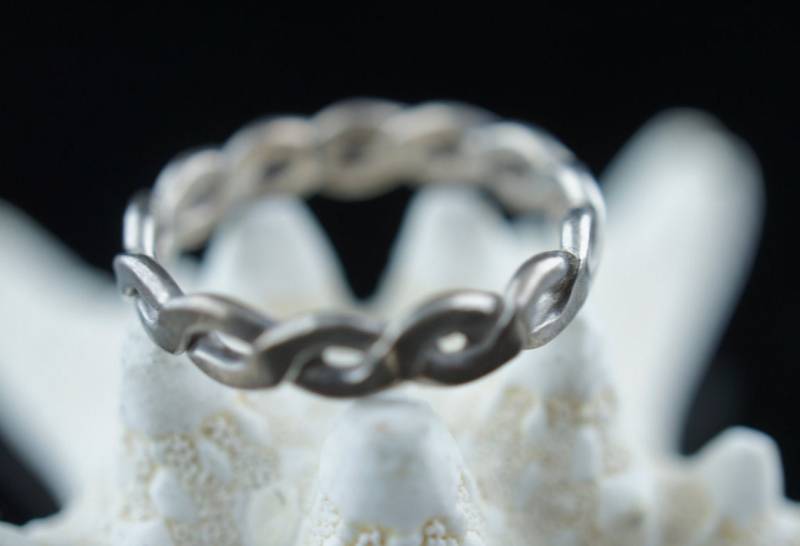 Art Deco Schmuck Vintage Ring Handgemacht 925 Sterling Silber 7 Bindendes Geflecht Circa Minimalistisch V022 von LOVNTG
