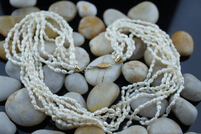 Atemberaubende 14K Edelsteine Gold Und Perlen Halskette Vintage Kunst Lange Multi Ausrichtung Süßwasser Verschluss Mutter Des Natürlichen I.p.s A Atemberaubende 14K Edelsteine Gold Und Perlen Halskette Vintage Kunst Lange Multi Ausrichtung Süßwasser Verschluss Mutter Des Natürlichen I.p.s A von LOVNTG