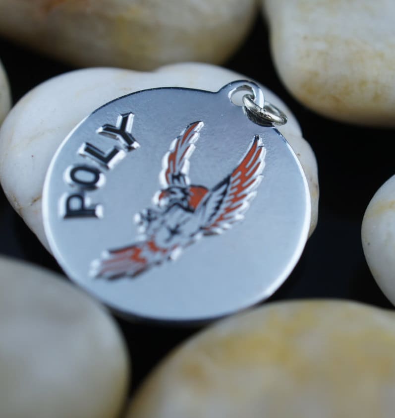 Charm Anhänger Sterlingsilber Eagle Poly Disk Art Deco Vintage Schmuck U214 von LOVNTG