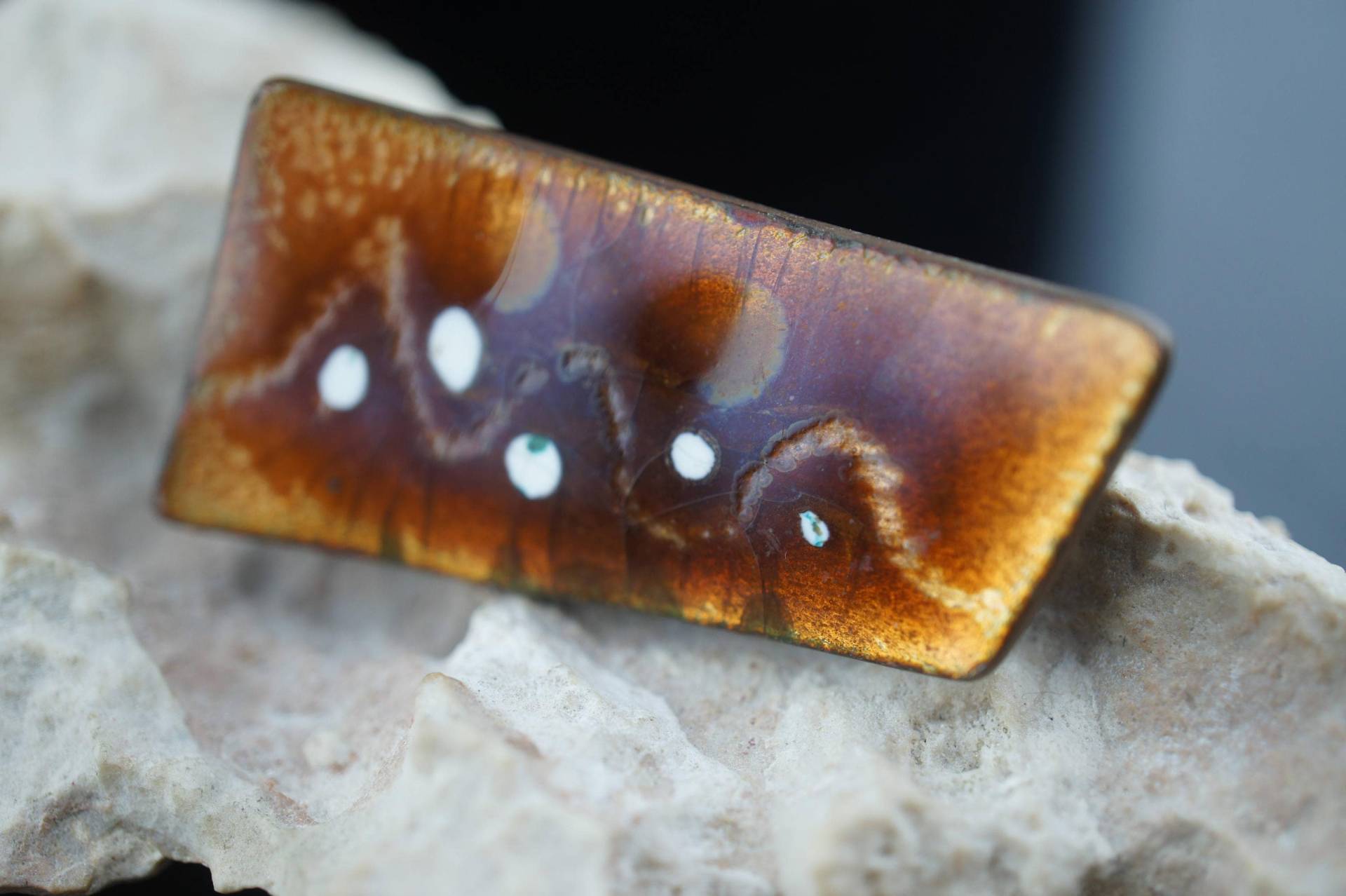 Colby Handgemachte Brosche Vintage Art Deco Schmuck Viereckig Rechteckig Rund Minimalistisch Modernist Anmut Pin Kupfer Sa40 von LOVNTG