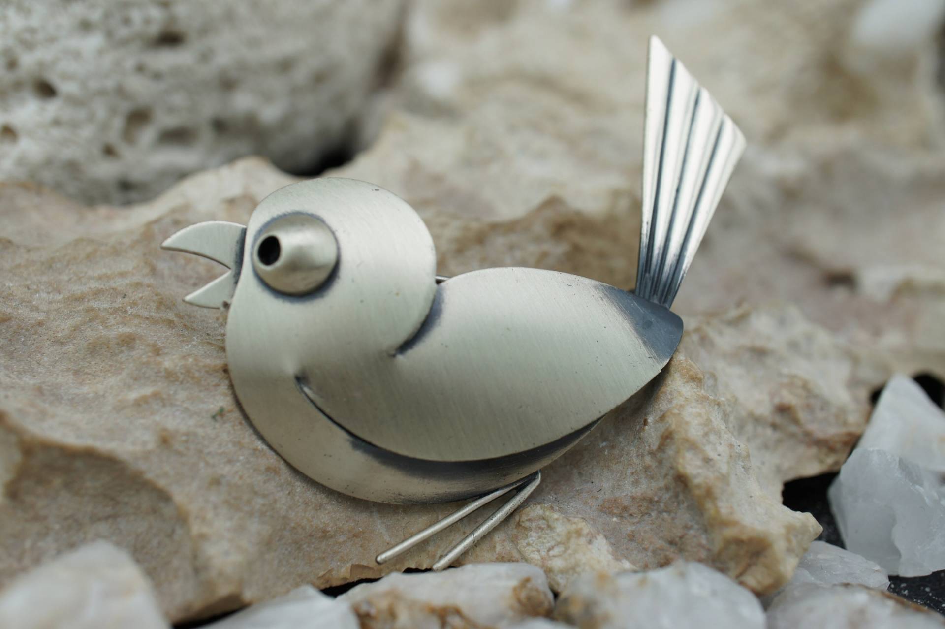 Elegante Serling Silber 925 Beau Circa Minimalist Modernist Brosche Anstecknadel Vintage Deco Art Schmuck St557 von LOVNTG