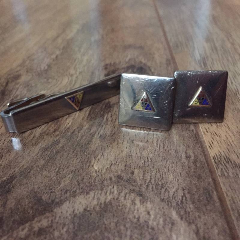 Fcb Logo Manschettenknöpfe Mit Krawattenclip Vintage Set M-006 von LOVNTG