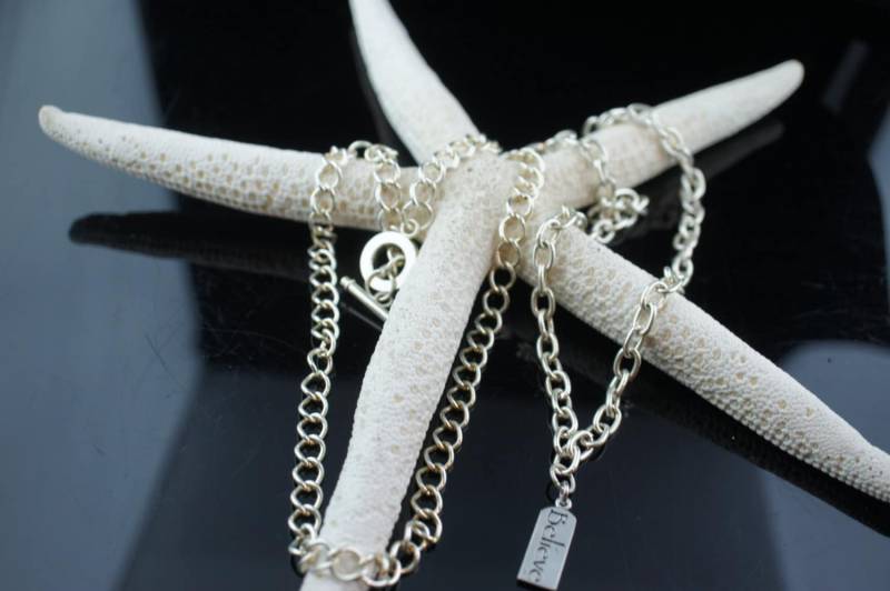 Halskette Kette Set 2 Halsketten Ring Im Design Silberfarben Charm "Believe" Vintage Art Deco Circa Modernist A112 von LOVNTG