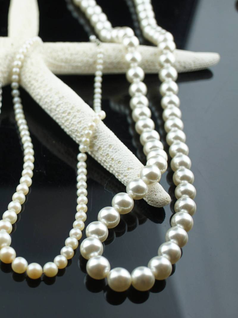 Halskette Set 2 Art Deco Schmuck Vintage Zirka Perlen Faux Weiß Strang Braut Brautjungfern Geschenk Hochzeit Dd103 von LOVNTG