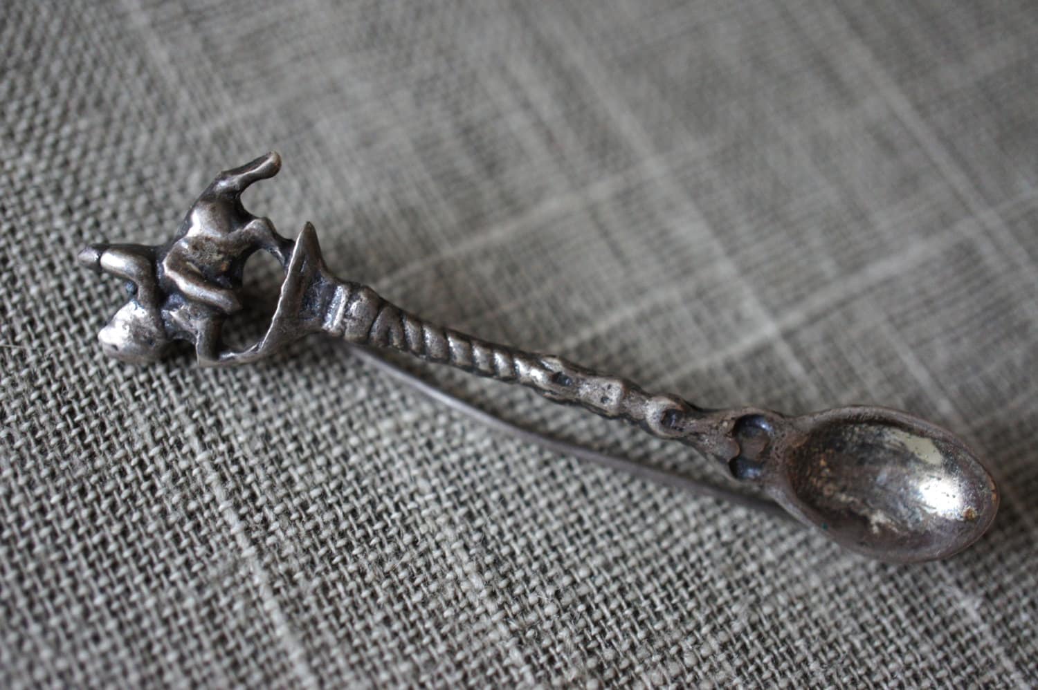 Jahrgang 30 S Sterling Silber Pferdesport Horse Rider Besteck Löffel Brosche Pin Sammelbare Z-232 von LOVNTG