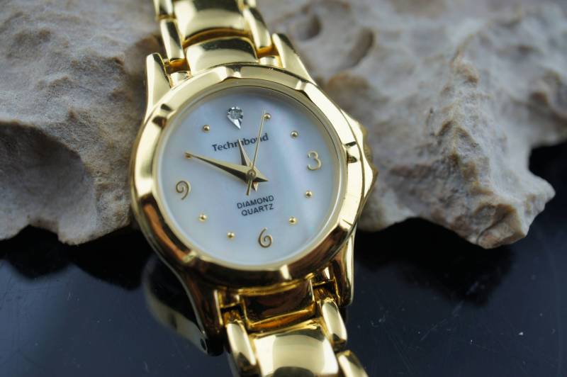 Jahrgang Handgelenk Quarz Japan Movt Diamant Mit Armband Gold Vermail Sterling Silber Gehäuse Edelstahl Dd42 von LOVNTG