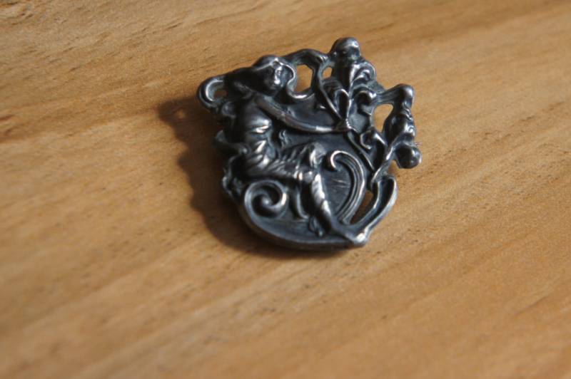 Schmuck Brosche Anstecknadel Vintage Sterling Silber 925 Jugendstil Kollektion Circa 1890Er-1910Er Gibson Girl Lady W-067 von LOVNTG