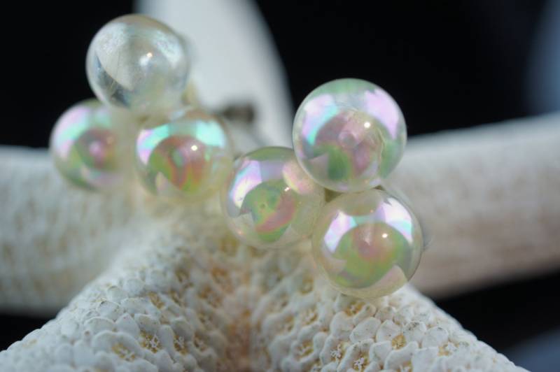 Schraube Zurück Ohrringe 925 Sterling Silber Mit Funkeln in Verschiedenen Farben Aurora Borealiz Perlen Hochzeit Braut 3/4 "' P137 von LOVNTG