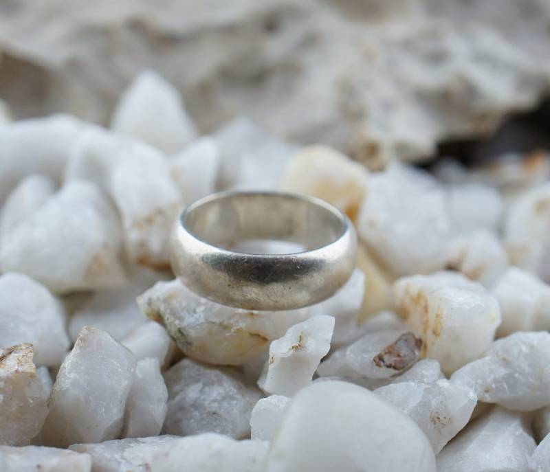 Sterling Silber 925 Vintage Ring Ehering Größe 7 Kunst Geschenk Modernist Deko Schmuck St496 von LOVNTG