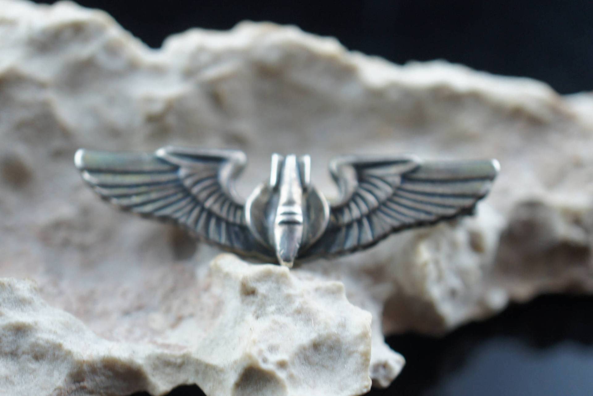 Sterlingsilber 925 Armee Bombardier Emblem Abzeichen Cocade Pilot Pin Cww2 Feuer Watcher Vintage Art Deco St85 von LOVNTG