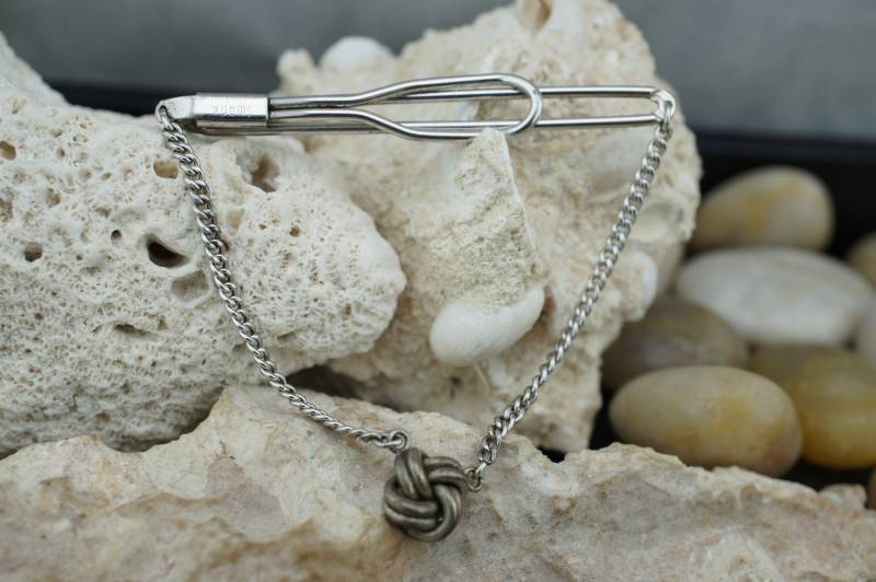 Sterlingsilber Vintage Swank Krawattenklammer Kette Männer Gentleman Accessoire Art Deco Schmuck Tragen Ca. St770 von LOVNTG