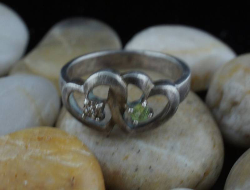 Vintage 925 Sterling Silber Lenox Ring Größe 9 Doppel Herz Cz Verlobung Ehering Art Deco Schmuck St278 von LOVNTG