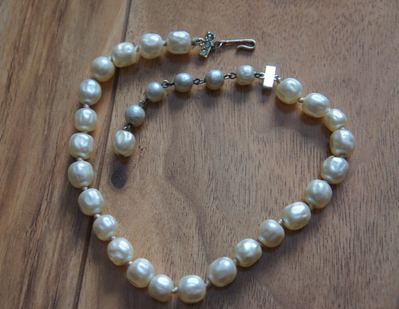 Vintage Halskette Schmuck Perlen Laguna Designer Signiert Mit Verlängerter Kette -E-056 von LOVNTG