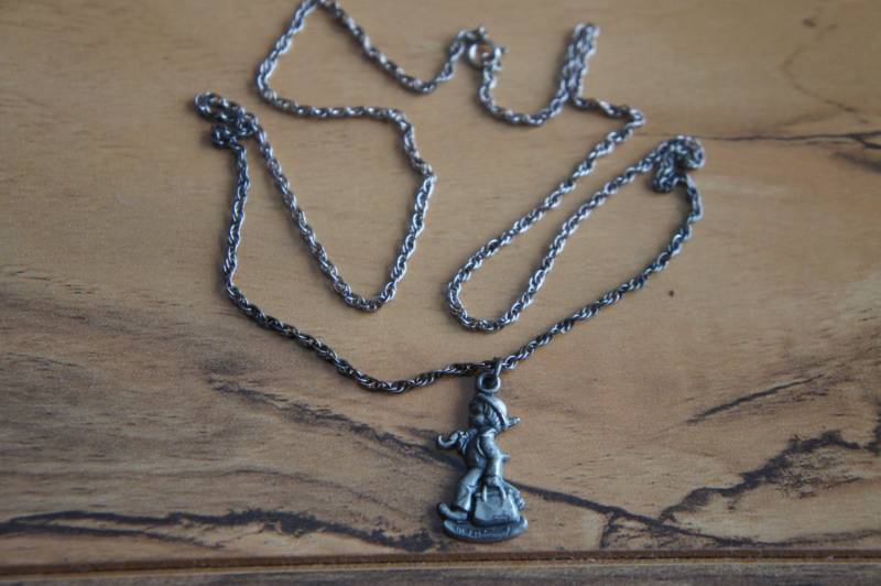 Vintage Kette Halskette Schmuck Anhänger Junge Kind Sterling Silber 925 Sammelbar -E-148 von LOVNTG