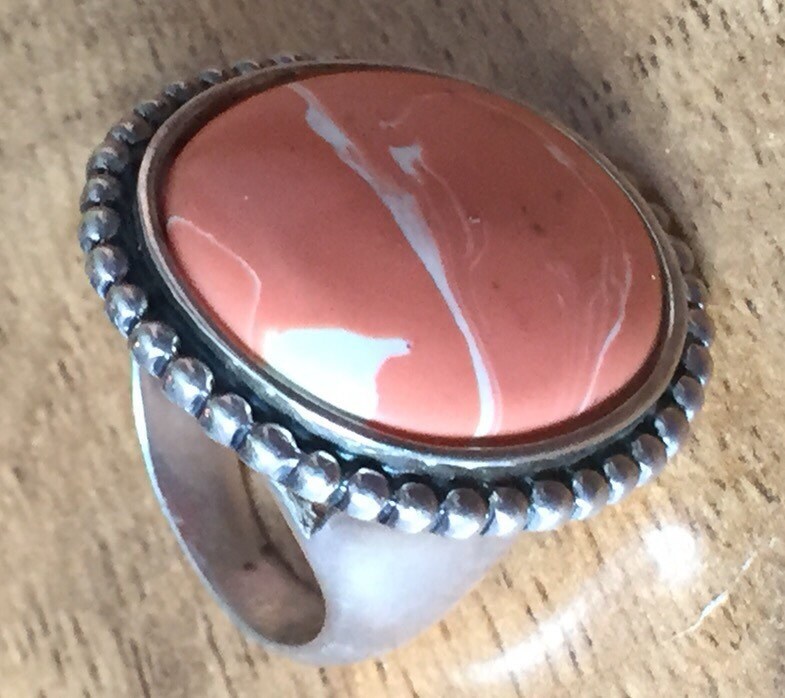 Vintage Sterling Silber 925 Ring Edelstein Braun China A M-030 von LOVNTG