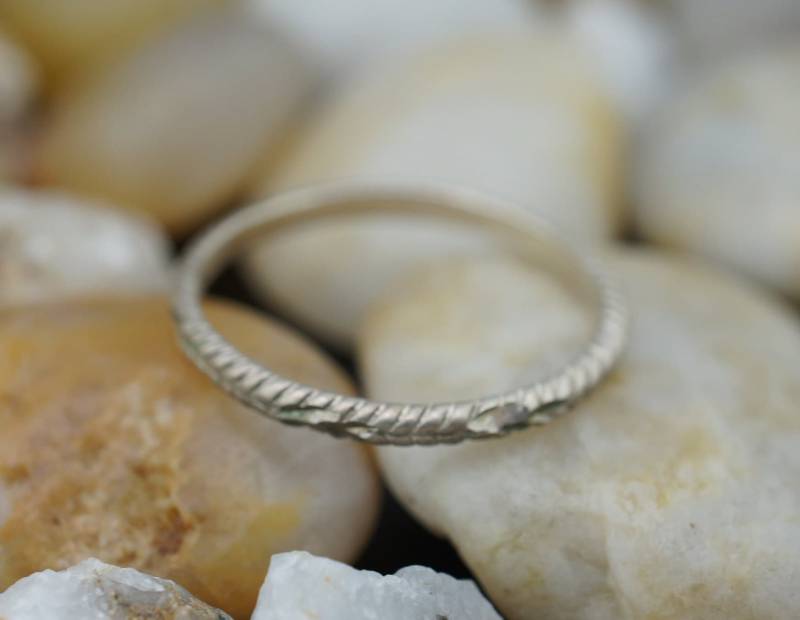 Vintage Sterling Silber Band 925 M Ring Größe 10 3/4 Design Schmaler Diamantschliff Art Deco Schmuck Hochzeit Verlobung St755 von LOVNTG