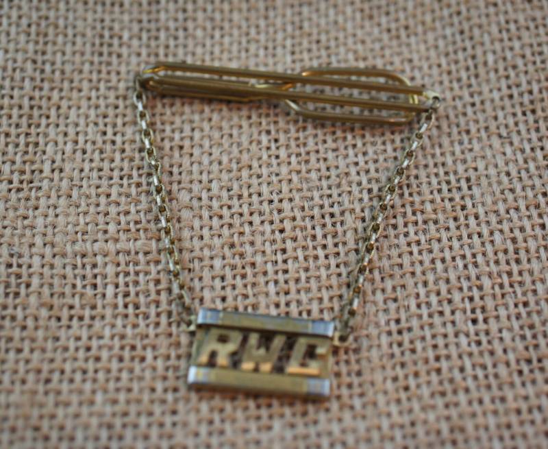 Vintage Swank Krawattenklammer Rwc Krawatte Männer Herren Accessoire Tragen Gentleman Art Deco Schmuck Ca. X222 von LOVNTG