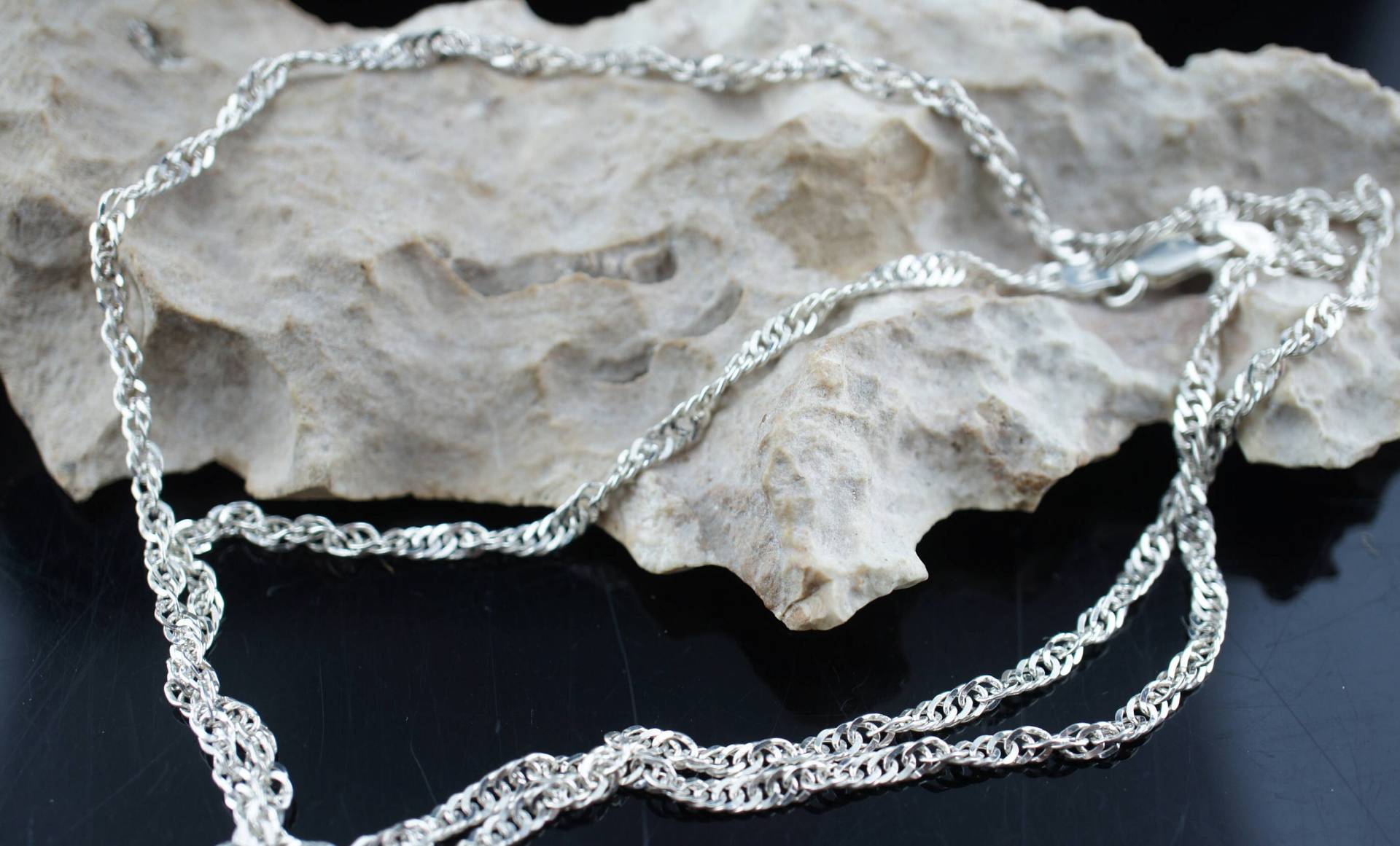 sterling Silber 925 Italien Kette Verdreht Singapur Entwurf 29'' Lange Vintage Schmuck Art Deco Geschenk Cc84 von LOVNTG