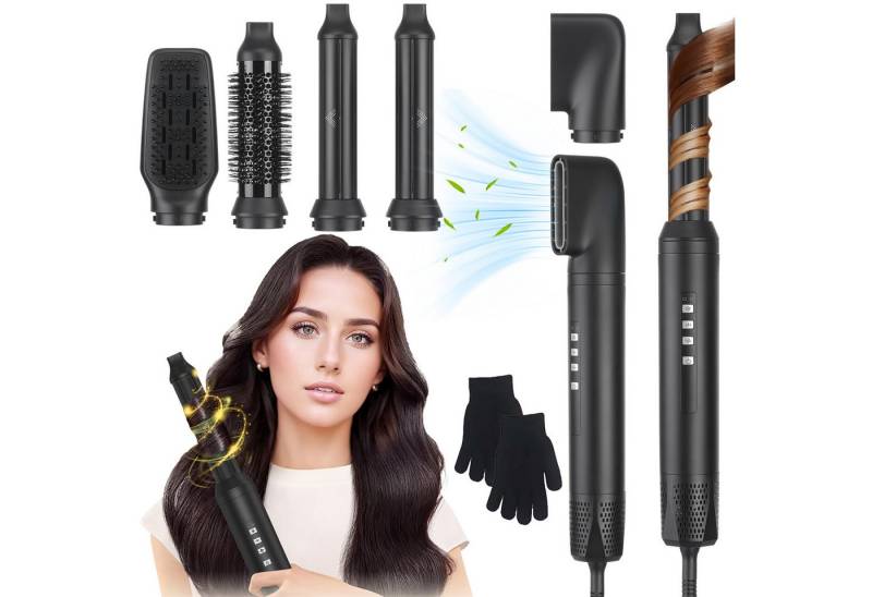 oyajia Multihaarstyler 5-in-1 Heißluftstyler Lockenstab Glätter Föhn Volumen Hitzeschutz1300W, 3D-Airflow-Technologie für Styling ohne Hitzeschäden oyajia Multihaarstyler 5-in-1 Heißluftstyler Lockenstab Glätter Föhn Volumen Hitzeschutz1300W, 3D-Airflow-Technologie für Styling ohne Hitzeschäden von oyajia