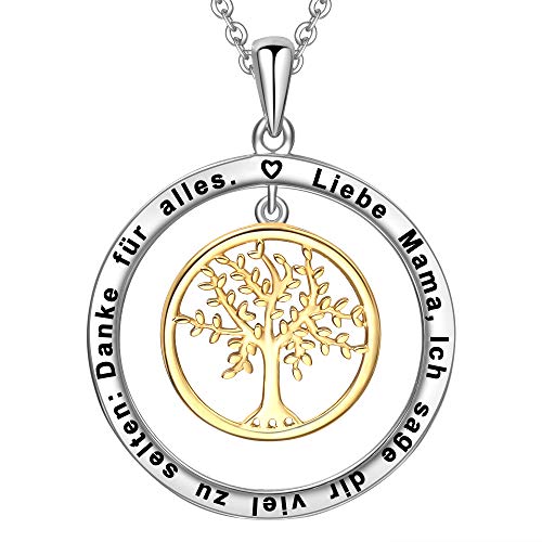 LOVORDS Damen Halskette Gravur 925 Sterling Silber Kreis Lebensbaum Kette Anhänger Geschenk für Mutter Mama LOVORDS Damen Halskette Gravur 925 Sterling Silber Kreis Lebensbaum Kette Anhänger Geschenk für Mutter Mama von LOVORDS
